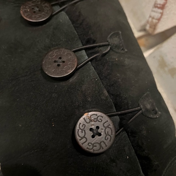 UGG Black Suede Button Boots - Picture 8 of 12